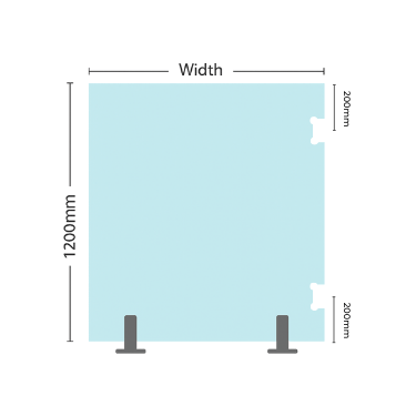 1200mm H Glass Panels: 12KM-HP