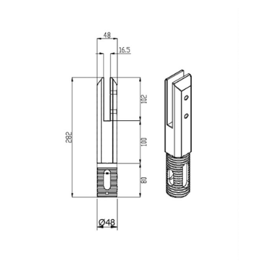 Core Drill Glass Spigots: CD-EXT-P/S/B/W